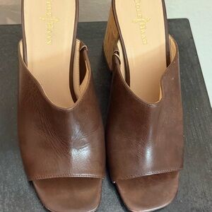 Cole Haan Brown Leather Mules Classic Design